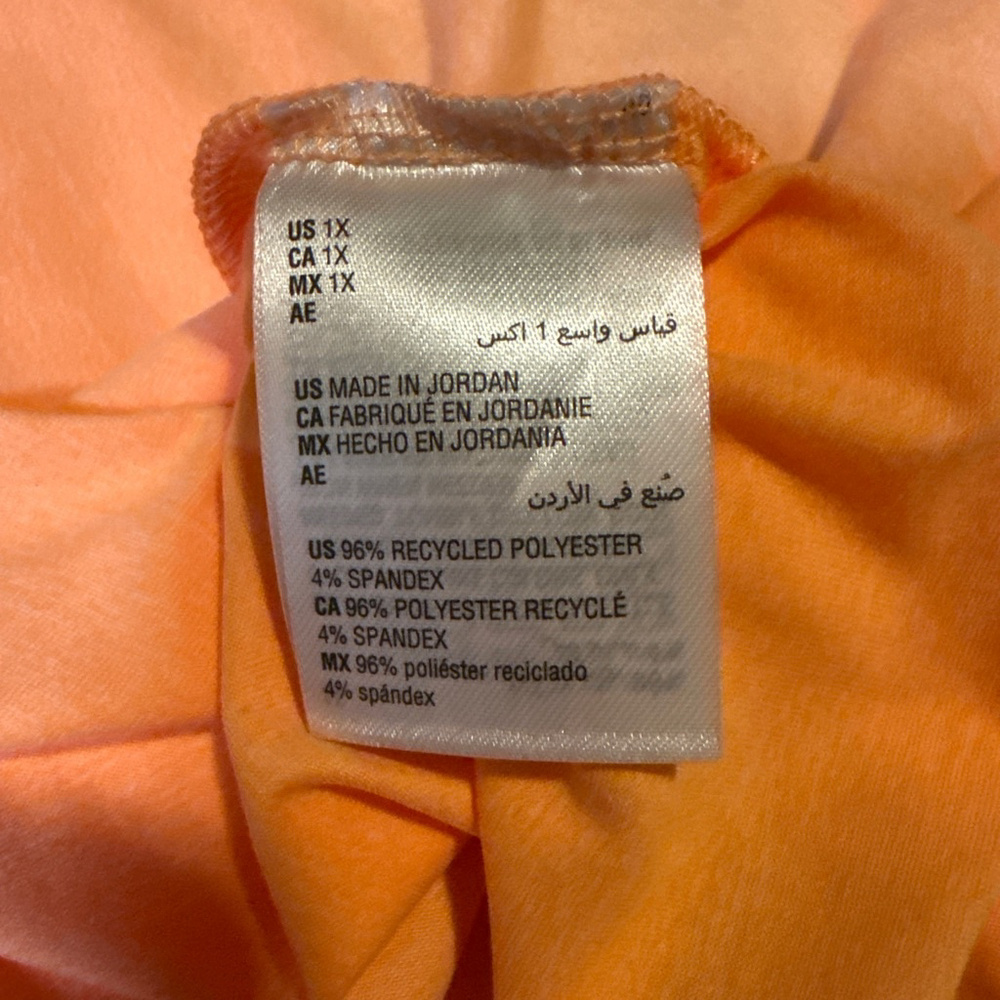 Women's Ideology Orange Melon Sorbet Tank Top Plus Size 1X - Picture 6 of 9